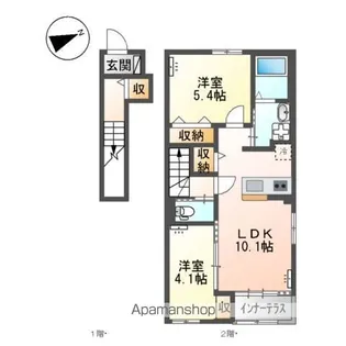 NIRVANAⅢ取手(ナバーナスリートリデ)【2階】の間取り