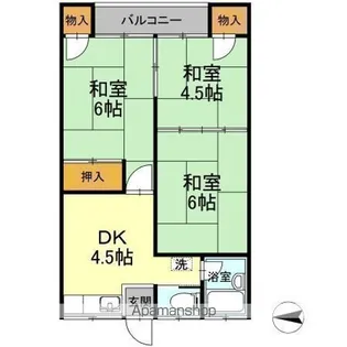 小倉寺コーポ【101号室】の間取り