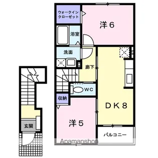 レーヴピスト Ⅰ【2階】の間取り