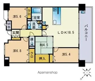 ユードリーム吉塚【5階】の間取り