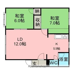 セトルA【202号室】の間取り