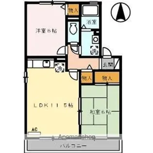 グリーン・ビュー幸【2階】の間取り