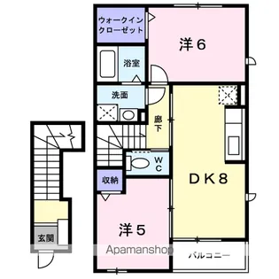 カルムセゾン Ⅲ【2階】の間取り