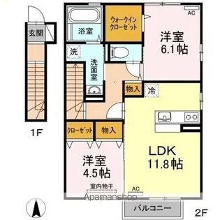 メゾン・ネオリヴェール A棟【2階】の間取り