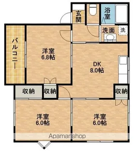 サンシティ本多【2階】の間取り