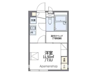 レオパレスラ ルーナ【1階】の間取り