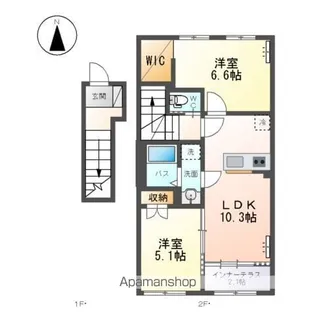 瀬上アパート【206号室】の間取り
