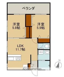 TO COLOR【401号室】の間取り