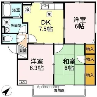 ウィルモアA棟【1階】の間取り