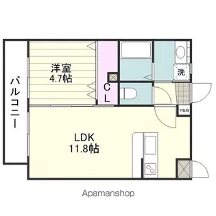 カーサ アッコルト【401号室】の間取り