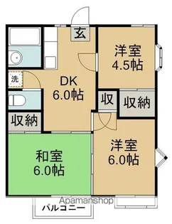 グランデュール宮城野【1階】の間取り