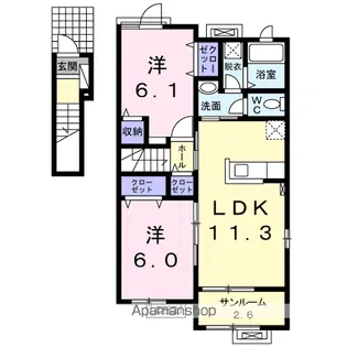 ペスケートⅠ【2階】の間取り