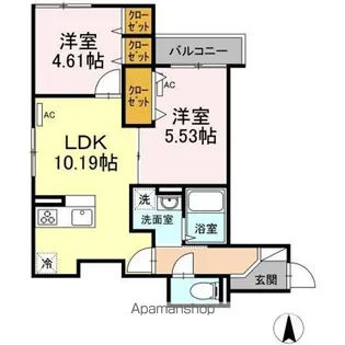 エクセリア中村北【2階】の間取り