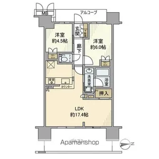 グランマークス久宝寺【7階】の間取り
