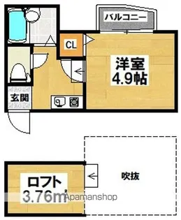 ジュネス石津【202号室】の間取り