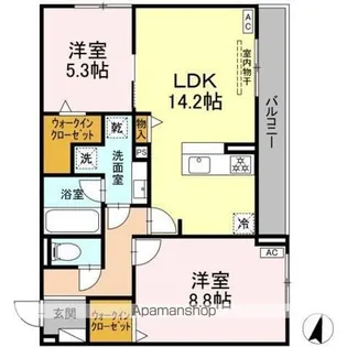 アメニティコート【202号室】の間取り