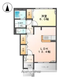 コテージA棟【102号室】の間取り