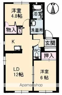 ディアス稗田【1階】の間取り