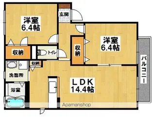 ファミール以和貴【201号室】の間取り