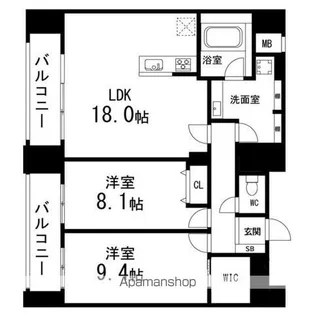 ルアーナ・エール・レジデンス仙台【801号室】の間取り