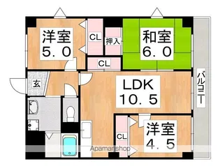 ワカイシビック第一ハイツ【7階】の間取り