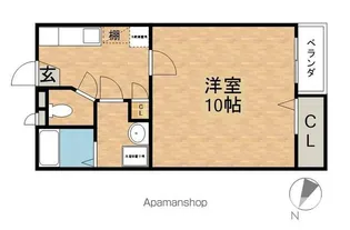 エルミナフラット長浜Ⅱ【108号室】の間取り
