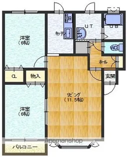 ヒルパイン湯川【101号室】の間取り