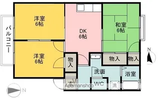 ハッピータウン白水【205号室】の間取り