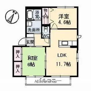 コーポ十六番浜 5【201号室】の間取り