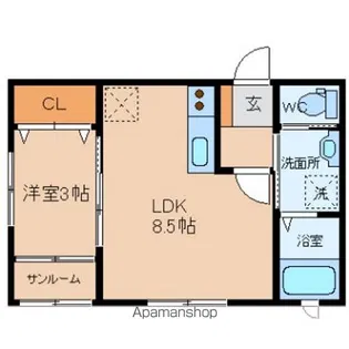 ALBA GRANDE【B206号室】の間取り