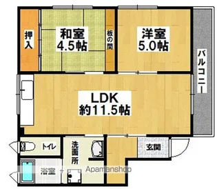 シャンポール北花田【202号室】の間取り