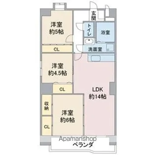 レジデンス栄光【6階】の間取り