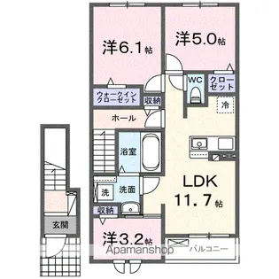 セレニテ B【2階】の間取り
