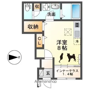 ウエストウイングⅣ【1階】の間取り