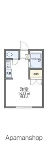 レオパレス星の宮【104号室】の間取り