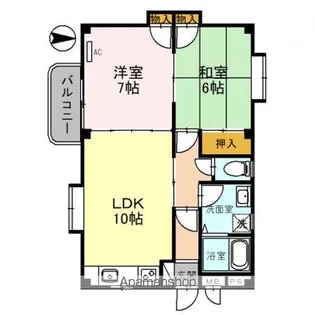 サミュゼアパルトゥモン【2階】の間取り