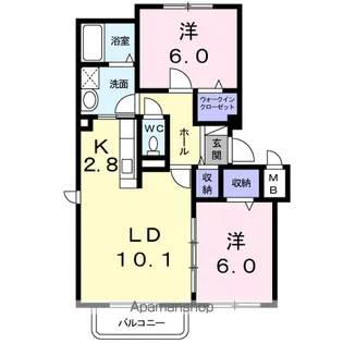 キャトルセゾンA【3階】の間取り