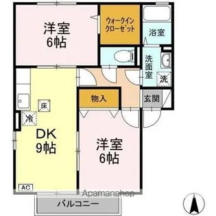 サンメゾン河村 Ⅱ棟【II101号室】の間取り