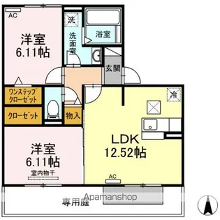 ムーンライト B棟【1階】の間取り
