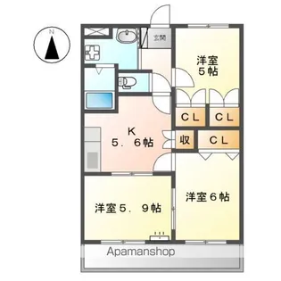 デュオプルーリオン【3階】の間取り