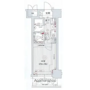 エステムコート心斎橋アルテール【6階】の間取り
