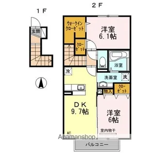 セジュール城山Ⅲ【203号室】の間取り