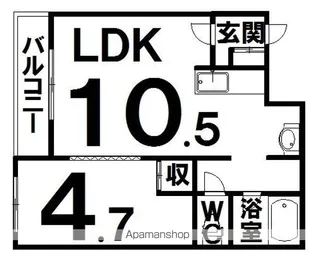 ウェルデ壱番館【4-A号室】の間取り