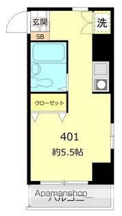 コーポ数納【4階】の間取り