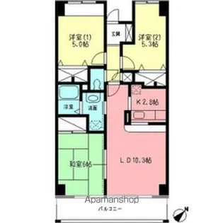 アルデールマンション【5階】の間取り