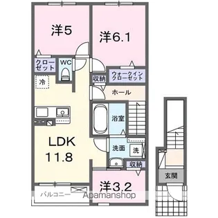 プラッツ・ルーエ【2階】の間取り