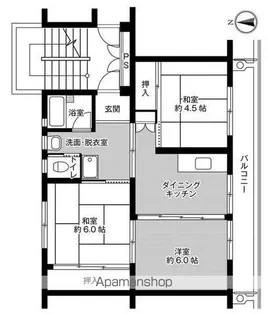 ビレッジハウス奈戸岡2号棟【505号室】の間取り