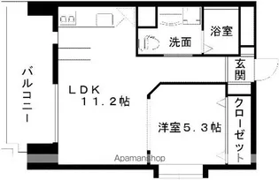 レジディア熊本辛島【4階】の間取り