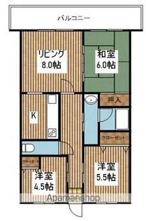ダイアパレスシアース万代東棟【2階】の間取り