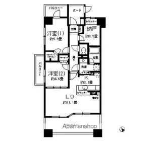 神奈川県横浜市鶴見区下野谷町4丁目【マンション】の間取り